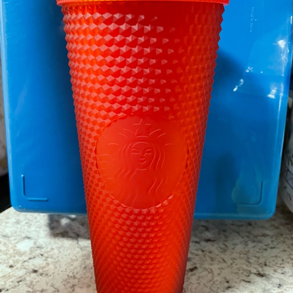 Venti matte red studded Starbucks cup